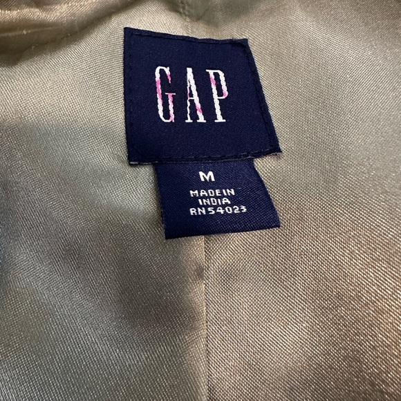 Gap Y2K Women’s size: medium. Green Wool Blend. Pea Coat. Full Zip up & Toggle - Picture 9 of 12